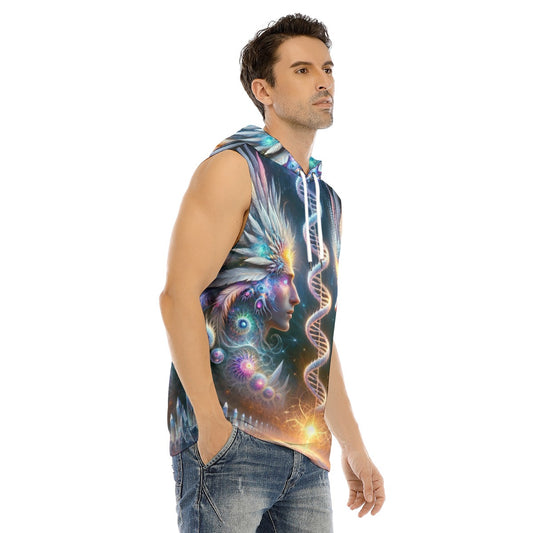 Twin Flame Sleeveless Hooded Shirt
