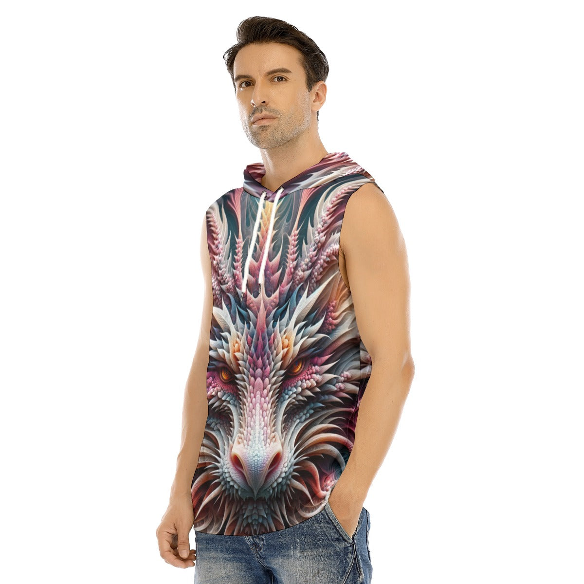 Dragon Heart Sleeveless Hooded Shirt