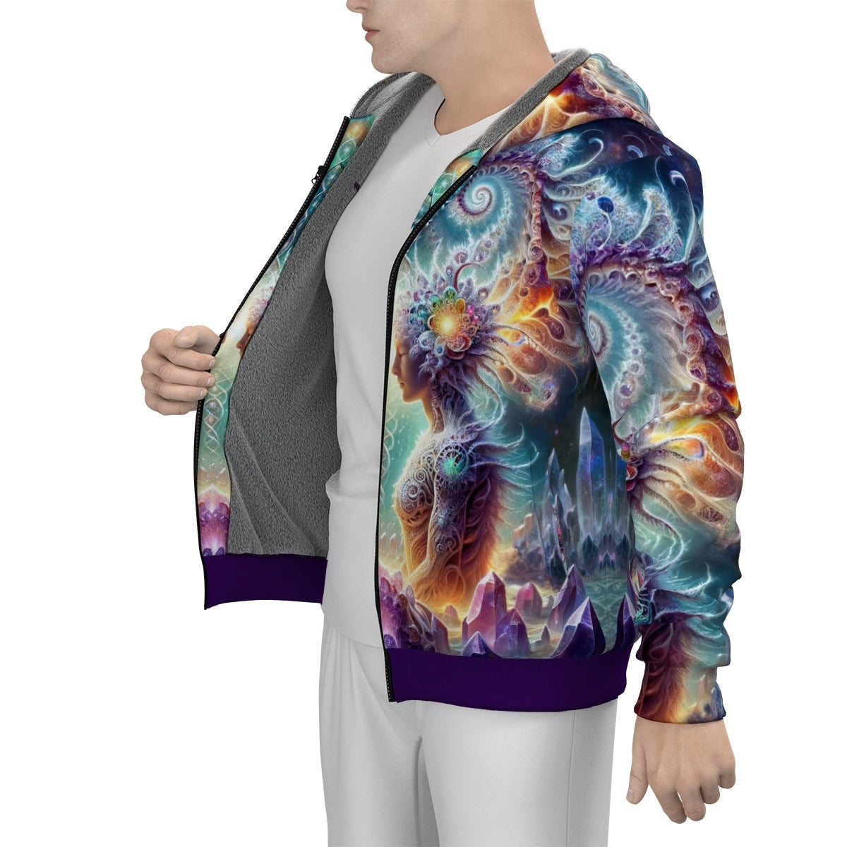Eternal Reflections Men's Sherpa Fleece Zip Up Hoodie