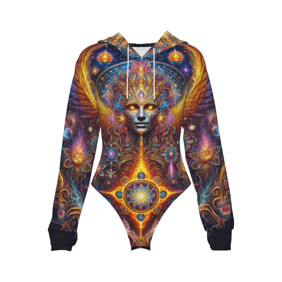All-Over Print Women's Raglan Sleeve Hooded Bodysuit