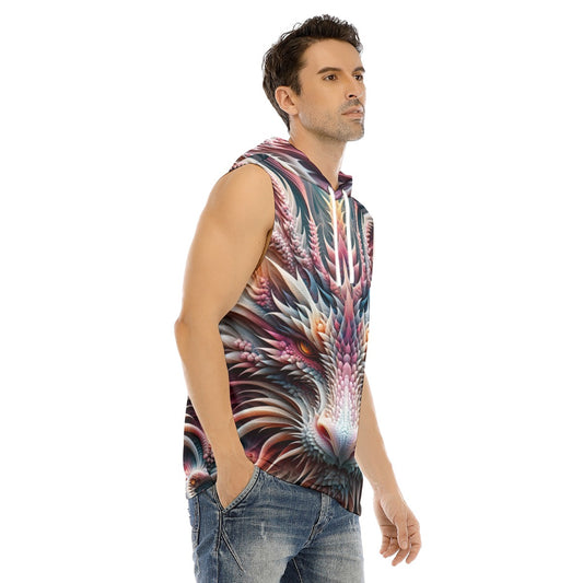 Dragon Heart Sleeveless Hooded Shirt
