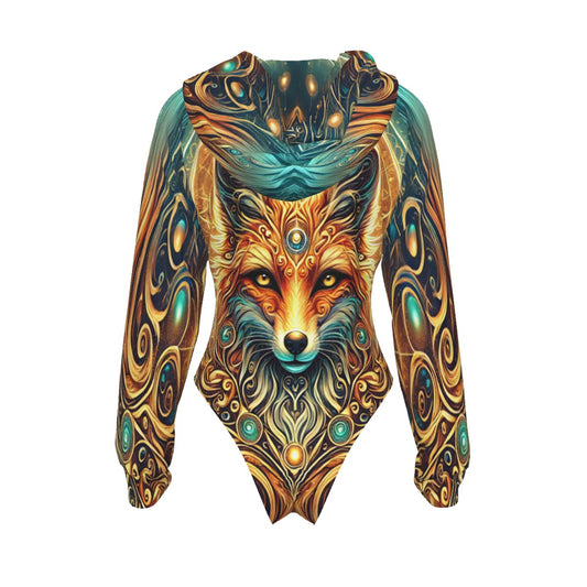 Foxy Vision Women's Sleeve Hooded Bodysuit