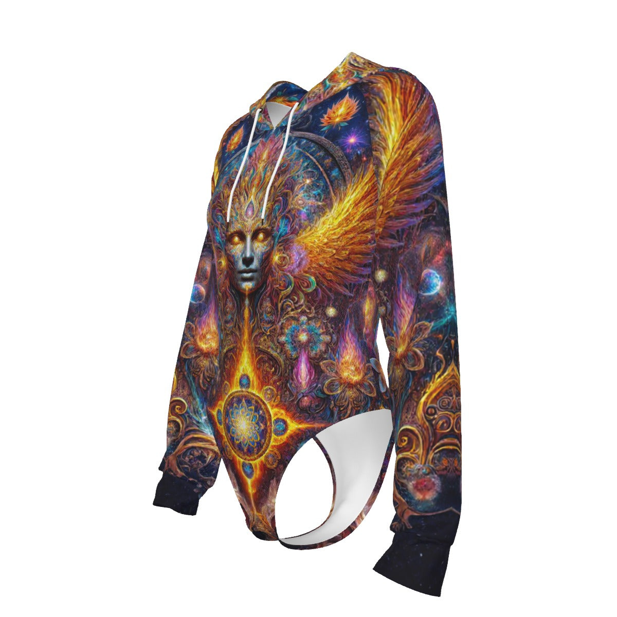All-Over Print Women's Raglan Sleeve Hooded Bodysuit