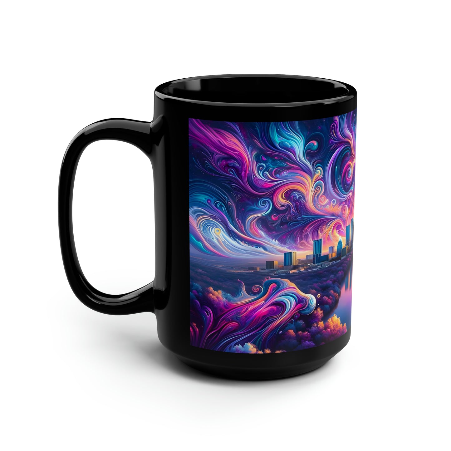 Austin PsyLine Black Mug, 15oz