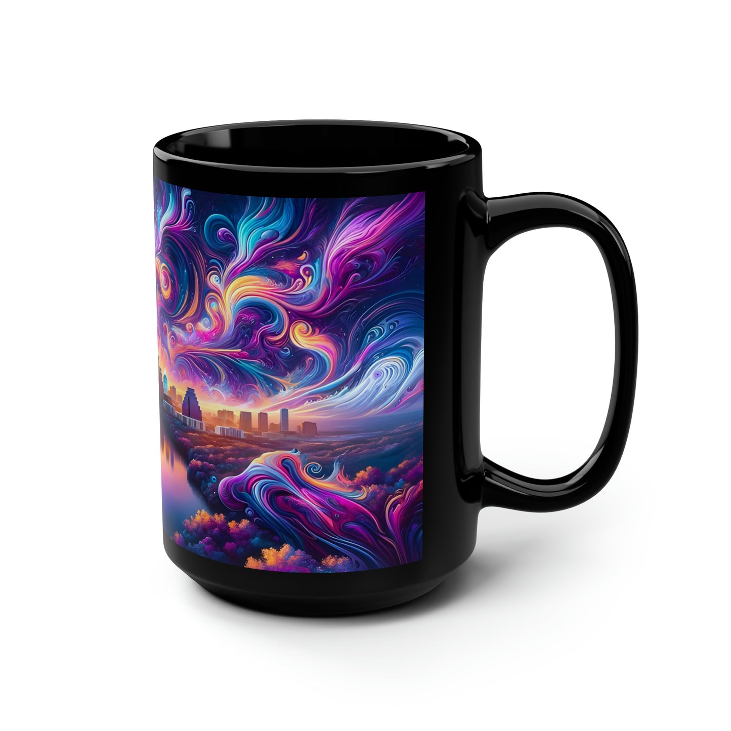 Austin PsyLine Black Mug, 15oz