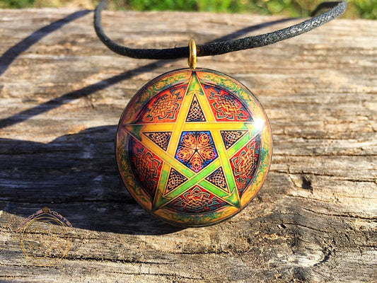 Celtic Pentagram - Orgone Tesla Pendant- EMF Blocker - Chakra Balancing - FREE Necklace - Hand Made
