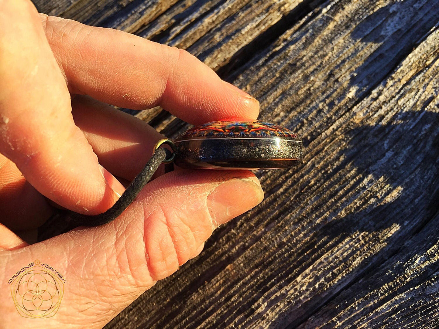 Inner Sun Orgone Tesla Pendant- featuring Pumayana -EMF Blocker - Chakra Balancing - FREE Necklace - Hand Made