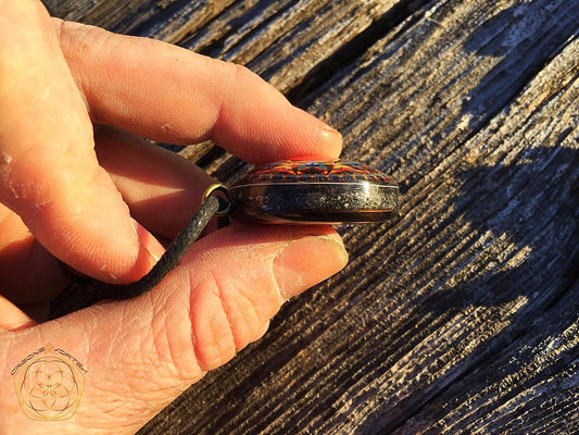 Inner Sun Orgone Tesla Pendant- featuring Pumayana -EMF Blocker - Chakra Balancing - FREE Necklace - Hand Made