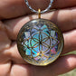 Seed of Life - Sacred Geometry Holographic Orgone Tesla Pendant- EMF Blocker - Chakra Balancing - FREE Necklace - Hand Made