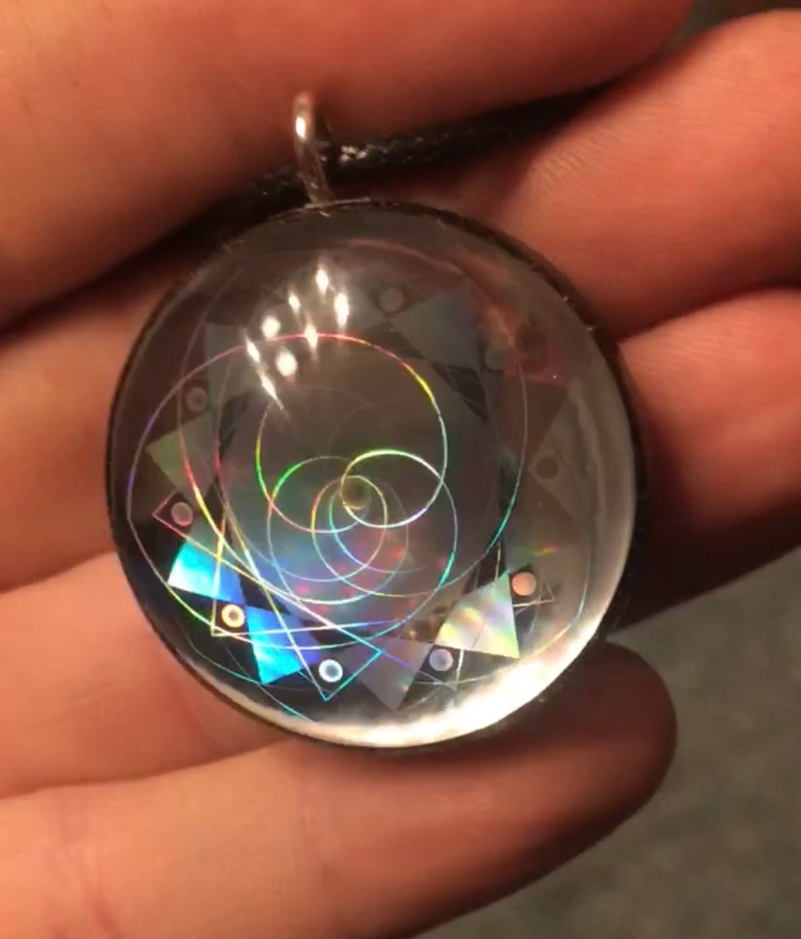 Holographic Orgone Tesla Pendant- EMF Blocker - Chakra Balancing - FREE Necklace - Hand Made