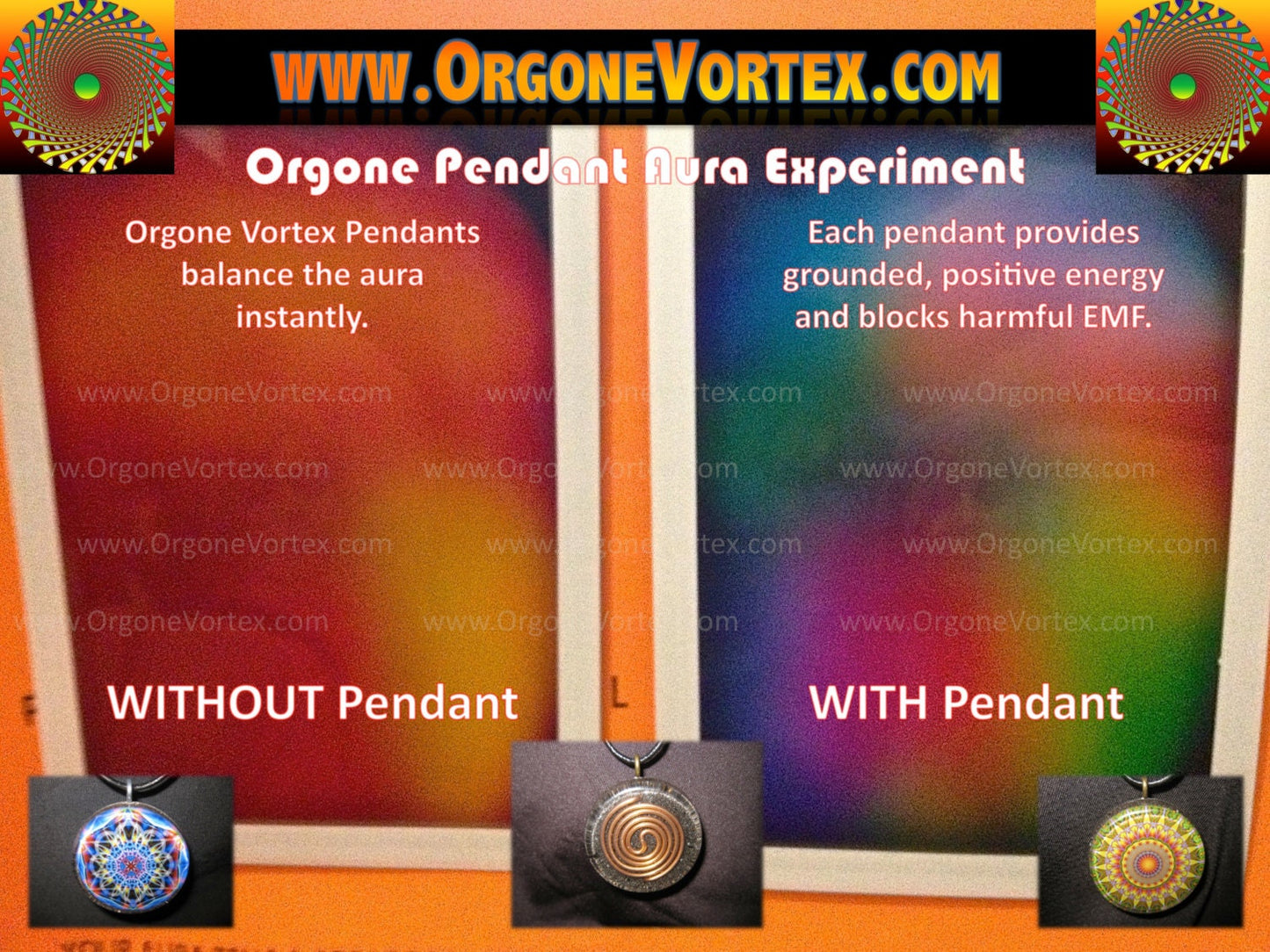 Orgone Fractal Mandala Pendant feat. Artist Marc Eden - EMF Blocker - Chakra Balancing - FREE Necklace - Hand Made