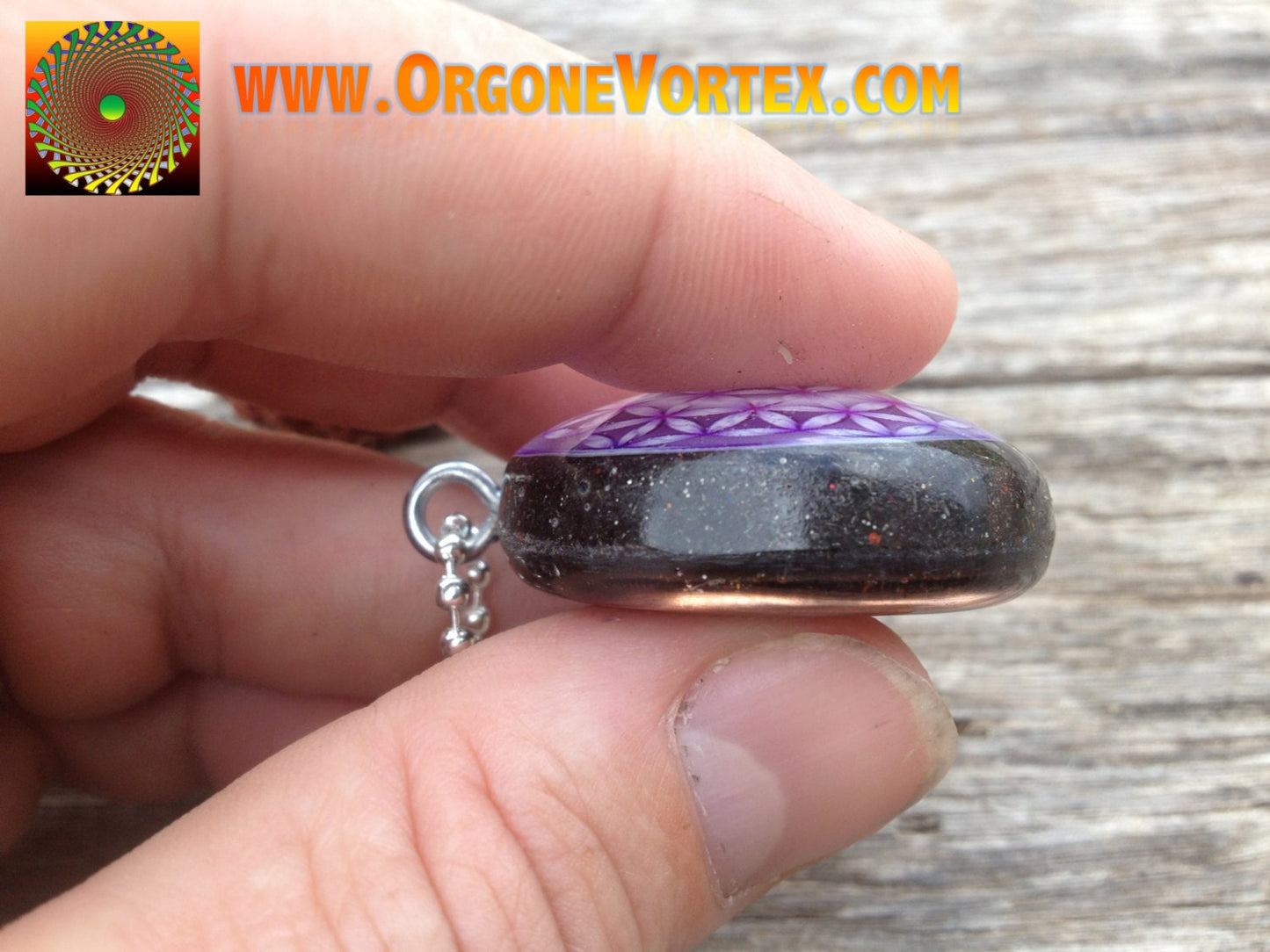 Purple Bloom Flower of Life - Sacred Geometry - Orgone Tesla Pendant- EMF Blocker - Chakra Balancing - FREE Necklace - Hand Made