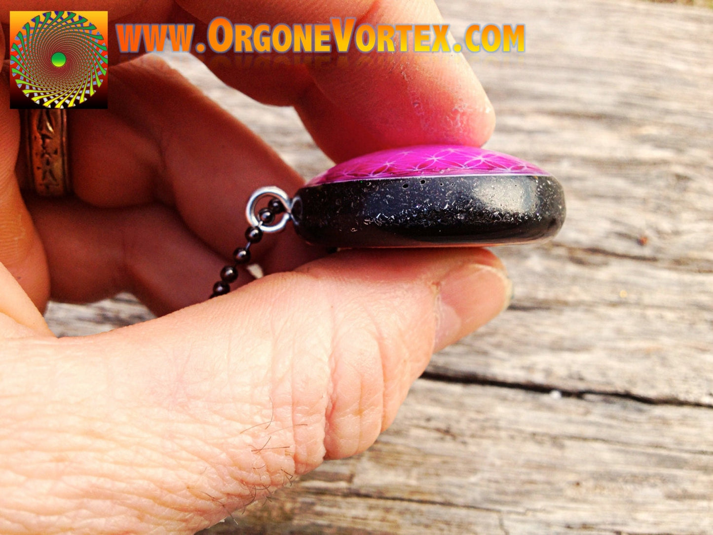 Pink Flower of Life - Sacred Geometry - Orgone Tesla Pendant- EMF Blocker - Chakra Balancing - FREE Necklace - Hand Made