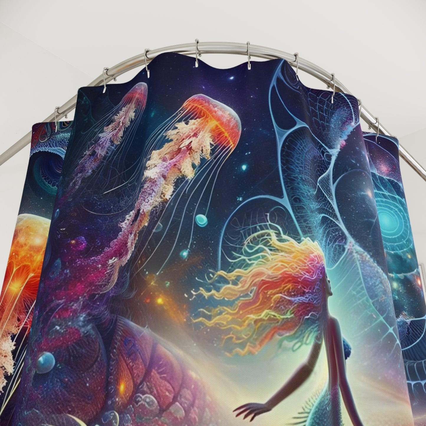 Mermaid Journey Polyester Shower Curtain