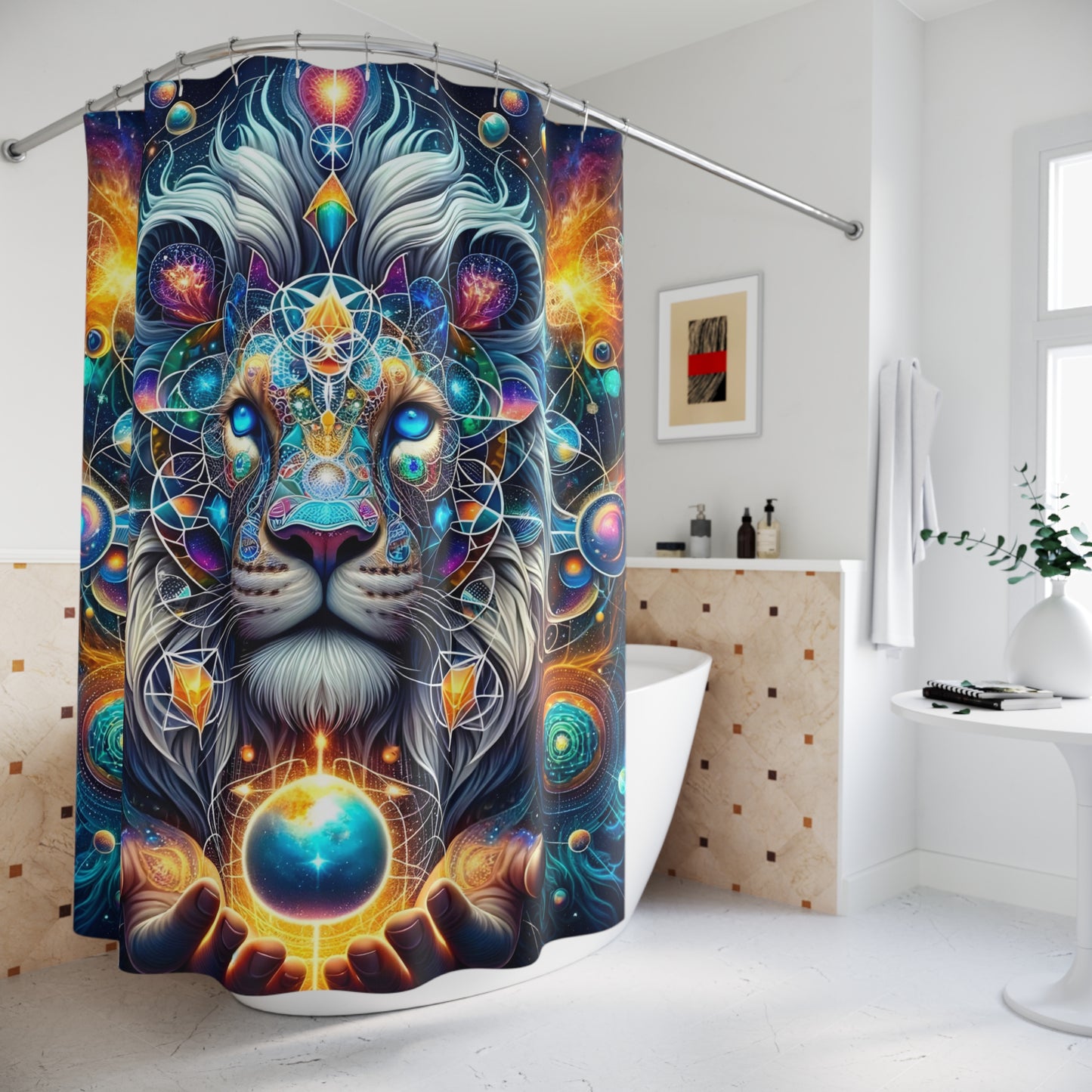 Constellation King Polyester Shower Curtain