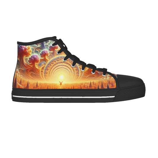 Horizon of Celestial Dreams Men's Black Sole Canvas Shoes