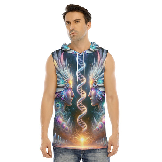 Twin Flame Sleeveless Hooded Shirt