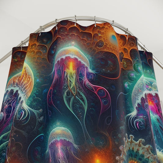 Jelly Fish Kingdom Polyester Shower Curtain