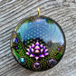 Sacred Lotus Holographic Orgonite Pendant • 22 Crystal Matrix • EMF Protection • Hand Made • Free Cotton Necklace