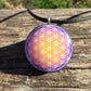 Purple Sunshine  Flower of Life - Sacred Geometry - Orgone Tesla Pendant- EMF Blocker - Chakra Balancing - FREE Necklace - Hand Mad