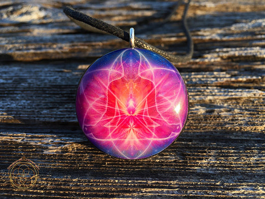 Violet Flame Acension Orgone Tesla Pendant- featuring Pumayana -EMF Blocker - Chakra Balancing - FREE Necklace - Hand Made