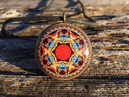 Inner Sun Orgone Tesla Pendant- featuring Pumayana -EMF Blocker - Chakra Balancing - FREE Necklace - Hand Made