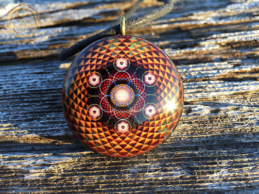 Sacred Geometry Orgone Tesla Pendant- Feat. Artist Endre Balogh - EMF Blocker - Chakra Balancing - FREE Necklace - Hand Made