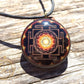 Golden Fire Sri Yantra Mandala Orgone Tesla Pendant- EMF Blocker - Chakra Balancing - FREE Necklace - Hand Made