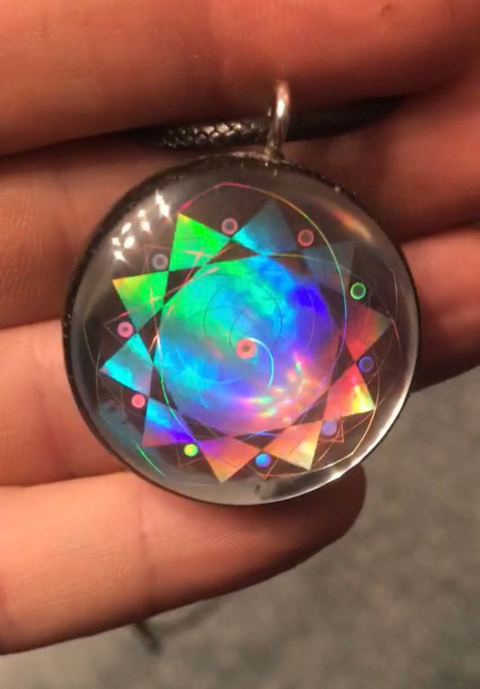 Holographic Orgone Tesla Pendant- EMF Blocker - Chakra Balancing - FREE Necklace - Hand Made