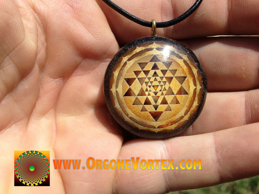 Tan Sri Yantra Mandala Orgone Tesla Pendant- EMF Blocker - Chakra Balancing - FREE Necklace - Hand Made