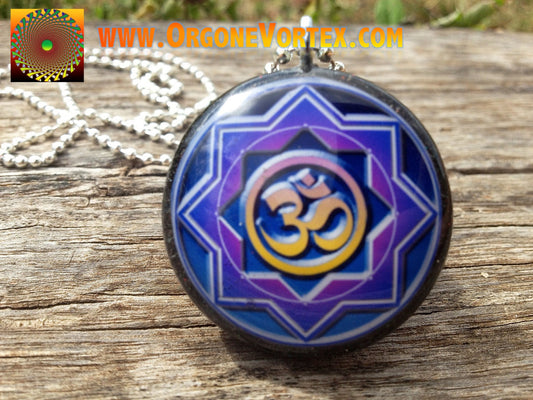 Purple OM Mandala Orgone Tesla Pendant- EMF Blocker - Chakra Balancing - FREE Necklace - Hand Made