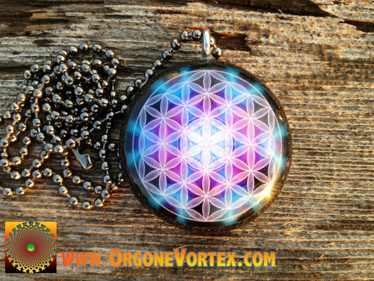 Cosmic Flower of Life - Sacred Geometry - Orgone Tesla Pendant- EMF Blocker - Chakra Balancing - FREE Necklace - Hand Made