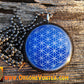 Flower of Life - Blue & White - Sacred Geometry - Orgone Tesla Pendant- EMF Blocker - Chakra Balancing - FREE Necklace - Hand Made