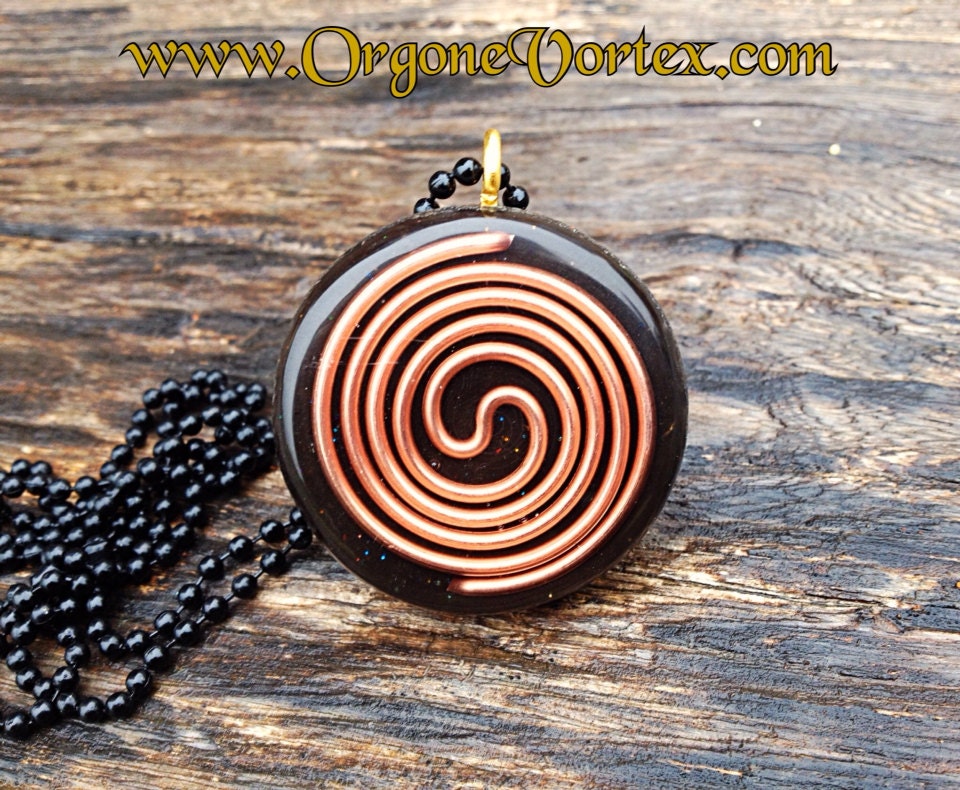 Golden Fire Sri Yantra Mandala Orgone Tesla Pendant- EMF Blocker - Chakra Balancing - FREE Necklace - Hand Made