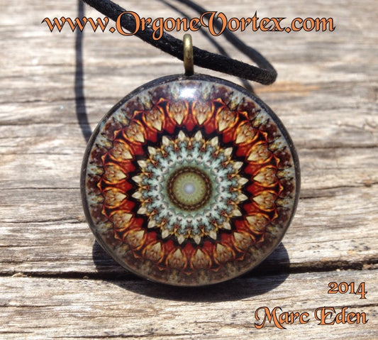 Orgone Fractal Mandala Pendant feat. Artist Marc Eden - EMF Blocker - Chakra Balancing - FREE Necklace - Hand Made